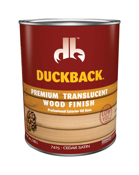 Duckback Premium Transparent Cedar Satin Penetrating Oil Wood Finish 1 qt. (Pack of 6)