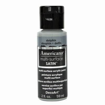 Americana Multi Surface Craft Paint, Satin, Dolphin, 2-oz. (Pack of 3)