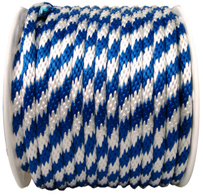 Polypropylene Rope, Solid Braid, Blue/White, 5/8-In. x 200-Ft.