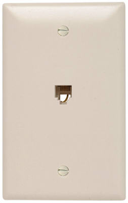 Light Almond 1-Gang Modular Telephone Jack