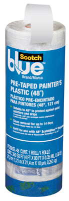 Painter's Plastic, Pre-Taped, 48-In. x 90-Ft.
