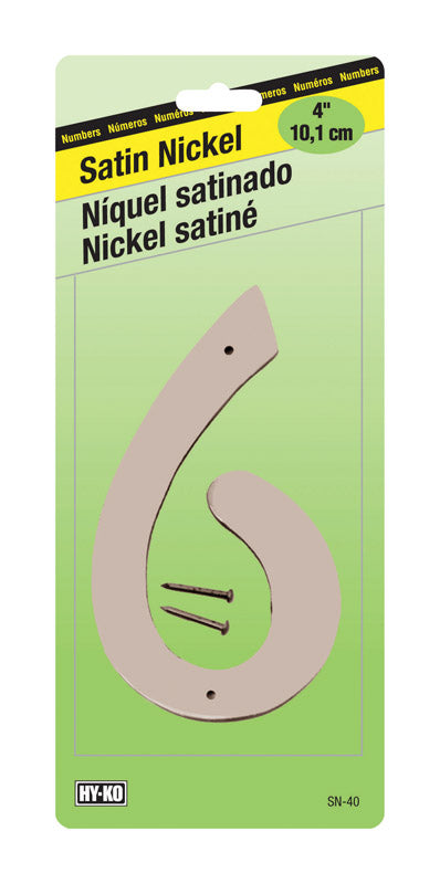 Hy-Ko 4 in. Gray Nickel Number 6 Nail-On 1 pc. (Pack of 10)