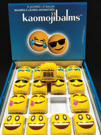 Kaomojizone Kaoemojibalms French Vanilla, Coconut, Frosted Mint, Cherry Pom Scent Lip Balm 1/4 oz. (Pack of 24)