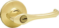 Kwikset  Dorian  Polished Brass  Entry Lockset  ANSI/BHMA Grade 3  1-3/4 in.