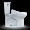 TOTO® Drake® Transitional WASHLET®+ Two-Piece Elongated 1.28 GPF Universal Height TORNADO FLUSH® Toilet with C5 Bidet Seat, Cotton White - MW7863084CEFG#01