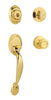 Kwikset SmartKey Dakota/Tylo Polished Brass Entry Handleset KW1 1-3/4 in.