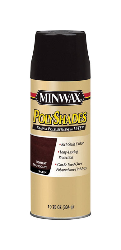 Minwax PolyShades Satin Bombay Mahogany Fast Drying Polyurethane Spray 10.75 oz. (Pack of 6)