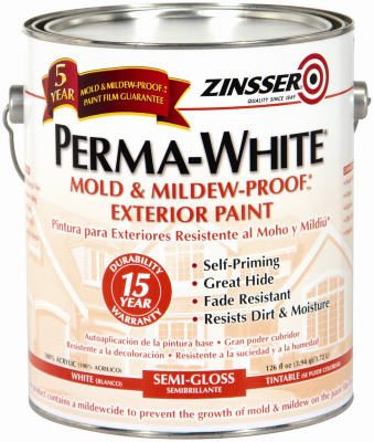 Perma-White Semi-Gloss Mold & Mildew-Proof Exterior Paint, 1-Qt.