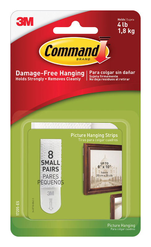 3M Command White Picture Hanging Strips Foam 16 Pk 4 Lb.