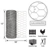 Garden Craft 12 in. H X 50 ft. L 20 Ga. Silver Poultry Netting