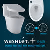 TOTO® Drake® Two-Piece Elongated 1.6 GPF Universal Height TORNADO FLUSH® Toilet with CEFIONTECT® and SoftClose® Seat, WASHLET®+ Ready, Cotton White - MS776124CSFG#01