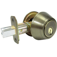 Double-Cylinder Deadbolt, Antique Brass (Pack of 3)