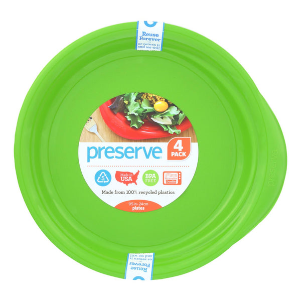 Platos de uso diario Preserve - Verde manzana - Caja de 8 - Paquete de 4 - 9,5 pulgadas (paquete de 8)