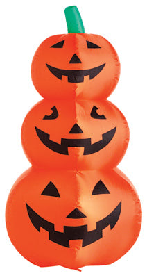 Halloween Inflatable Lawn Decoration, Stacked Pumpkins, Lighted, 48-In.