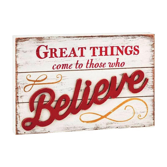 Hallmark Multicolored Great Things Come To Those Who Believe Tabletop Dr (Pack of 4).