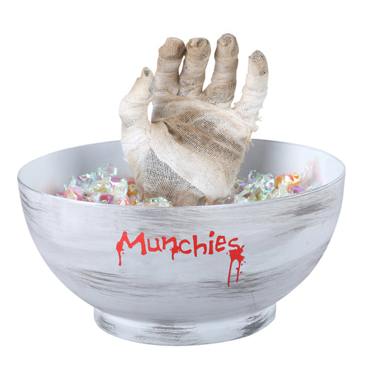 Gemmy Animation Prelit Animated Mummy Hand Candy Bowl Tabletop Decor