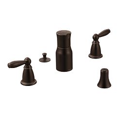 Oil rubbed bronze two-handle bidet faucet