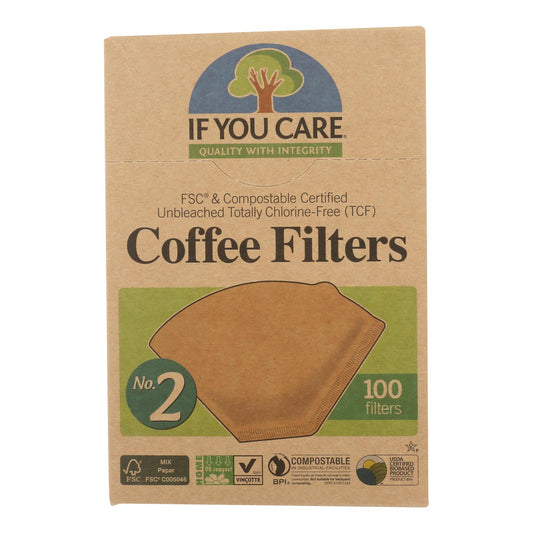 If You Care #2 Cone Coffee Filters - Brown - 100 Count 