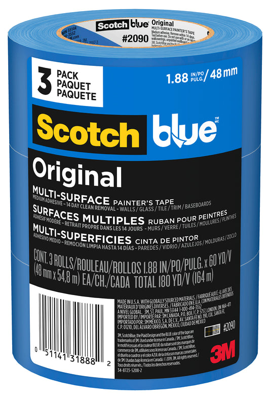 Scotch 2090-48ep3 1.88 X 60 Yards Scotchblue Original Multi-Surface Painter'S Tape 3 Count