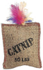Cat Toy, Jute & Feather Sack With Catnip