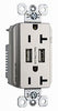Pass & Seymour 15 amps 125 V Silver Outlet and USB Charger 5-15R 1 pk
