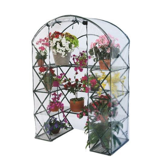 FlowerHouse HarvestHouse Plus Clear 78 in. H X 54 in. W Pop-Up Greenhouse