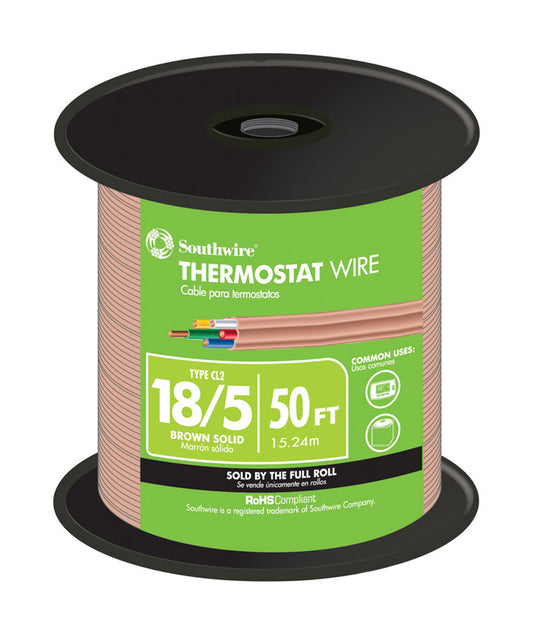 Southwire 50 ft. 18/5 Solid Copper Thermostat Wire