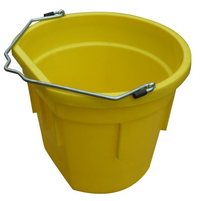Utility Bucket, Flat Sided, Yellow Resin, 20-Qts.