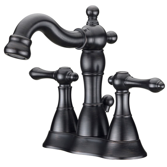 Ultra Faucets Traditional Oil Rubbed Bronze Centerset Bathroom Sink Faucet 4 in.