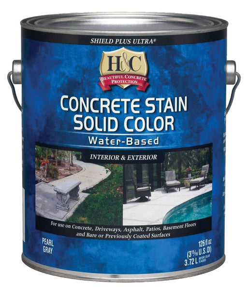 Tinte de látex para hormigón H&amp;C Shield Plus Ultra, para interiores y exteriores, color blanco, 1 galón (caja de 4)