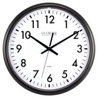 La Crosse La Crosse Clock Co. 13.5 in. L X 1.5 in. W Indoor Modern Analog Wall Clock Plastic Black/W