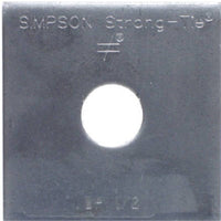 Bearing Plate, 3/16-In. Steel, 2 x 2-In., 1/2-In. Bolt Diameter (Pack of 100)