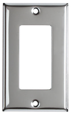 Steel Wall Plate, 1-Gang, GFCI Opening, Chrome