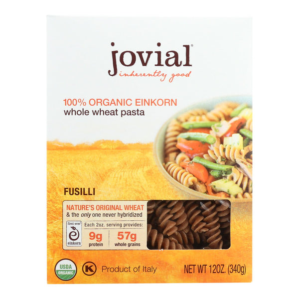 Jovial - Pasta - Orgánica - Grano entero Einkorn - Fusilli - 12 oz - caja de 12 (paquete de 12)