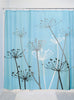 iDesign 72 in. H X 72 in. W Blue/Black Thistle Shower Curtain Polyester