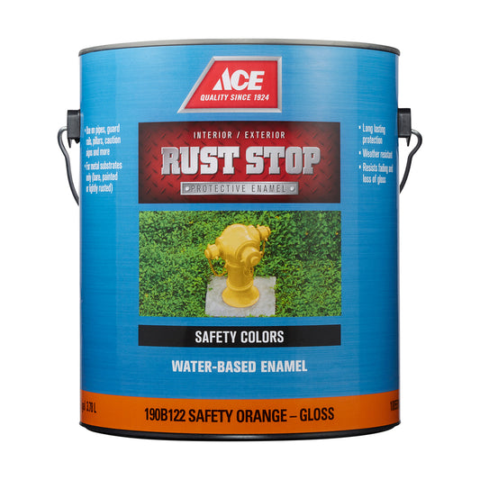 Ace Rust Stop Indoor / Outdoor Gloss Safety Orange Acrylic Enamel Rust Preventative Paint 1 gal (Pack of 2)