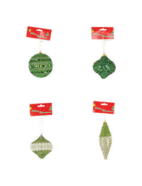 Celebrations  Christmas Ornament  White/Green  Foam/Plastic  1 pk (Pack of 24)
