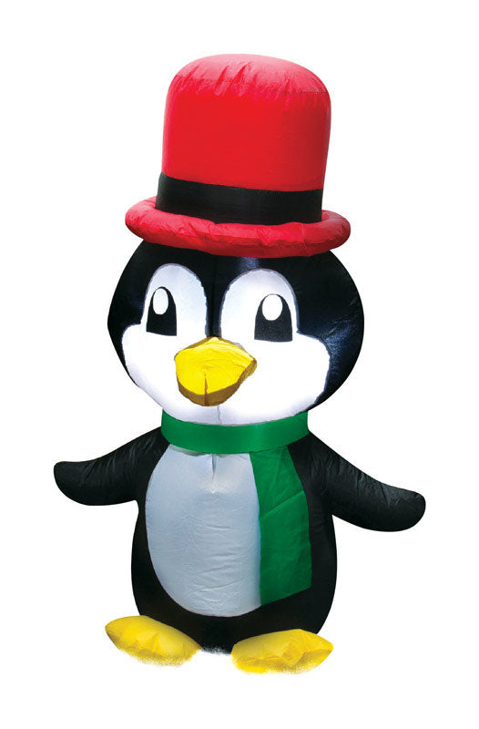 Occasions  Penguin with Hat  Christmas Inflatable  Multicolored  Polyester  1 pk