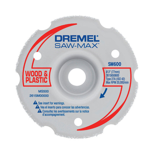 Dremel Saw-Max 3 in. D Carbide Flush Cut Wheel 1 pc