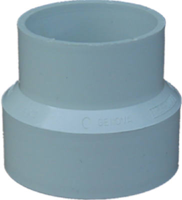 Acoplamiento reductor de drenaje de alcantarillado para tubería de PVC, 4 x 3 pulgadas.