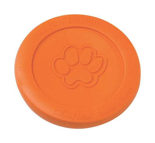 West Paw  Zogoflex  Orange  Zisc Disc  Synthetic Rubber  Frisbee  Large