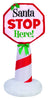 Gemmy  Airblown  LED  White  Santa Stop Here Sign  Inflatable