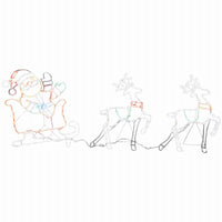Santa in Sleigh & Two Deer 3-Pc. Set, Multi-Color LED Lights, 28-In.
