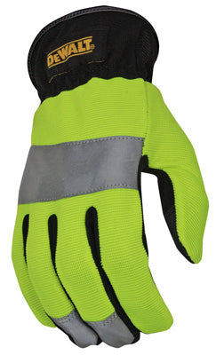 Hi-Visibility Work Glove, Synthetic Leather, Large