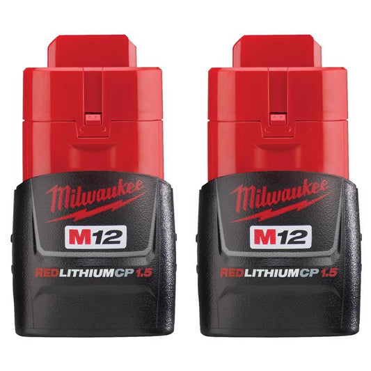 Milwaukee M12 REDLITHIUM CP 12 V 1.5 Ah Lithium-Ion Compact Battery Combo Pack 2 pc