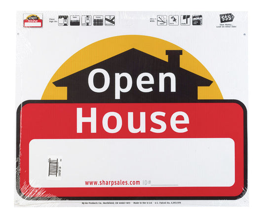 Hy-Ko English Open House Sign Plastic 20 in. H x 24 in. W (Pack of 3)