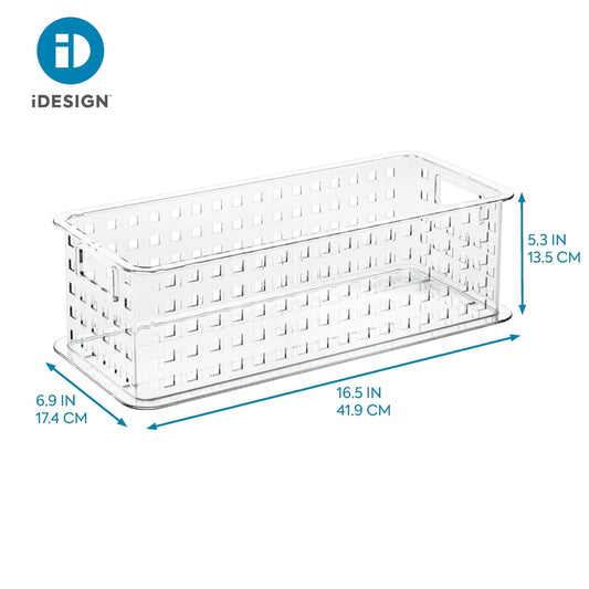 iDesign Spa Clear Plastic Long Stacking Basket
