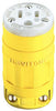 Leviton Dustguard Industrial Thermoplastic Straight Blade Connector 5-15R 18-12 AWG 2 Pole 3 Wire