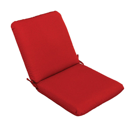 Casual Cushion  Red  Polyester  Seating Cushion  4 in. H x 22 in. W x 44 in. L