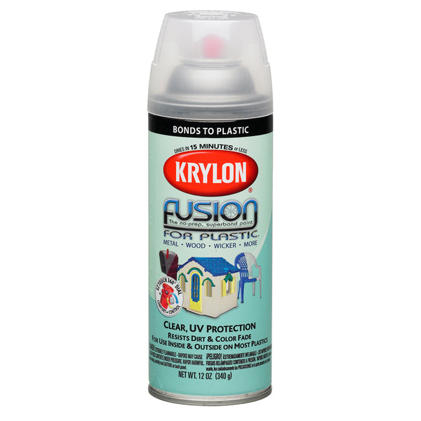 Krylon  Gloss  Fusion Spray Paint  12 oz. Clear (Pack of 6)